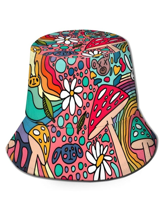 ASYG Fashion Aesthetic Bucket Hat - Sun Protection Unisex Pattern Red Mushroom Hat, One Size - Image 1